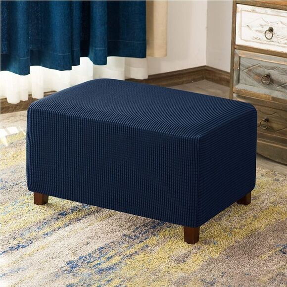 XL Ottoman slip cover Navy - Picture 1 of 3